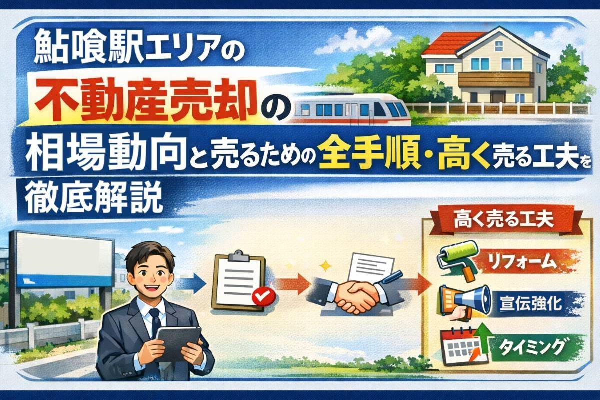 鮎喰駅エリアの不動産売却の相場動向と売るための全手順・高く売る工夫を徹底解説